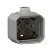 PLEXO 55 IP55 underlag 2 modul med 1x M20 forskruning, grå