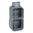 PLEXO 55 IP55 underlag 4 modul med 2x M20 forskruning, grå