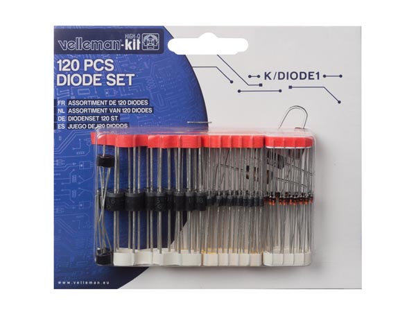Diodesortiment - Dioder og bro-ensrettere (120 stk.)
