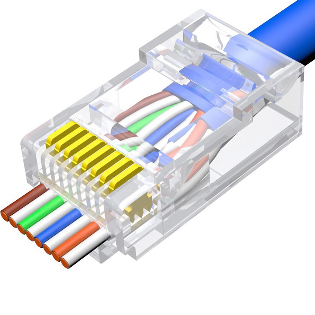 RJ45 modularstik, CAT6 UTP, Pass Through (10 stk.)