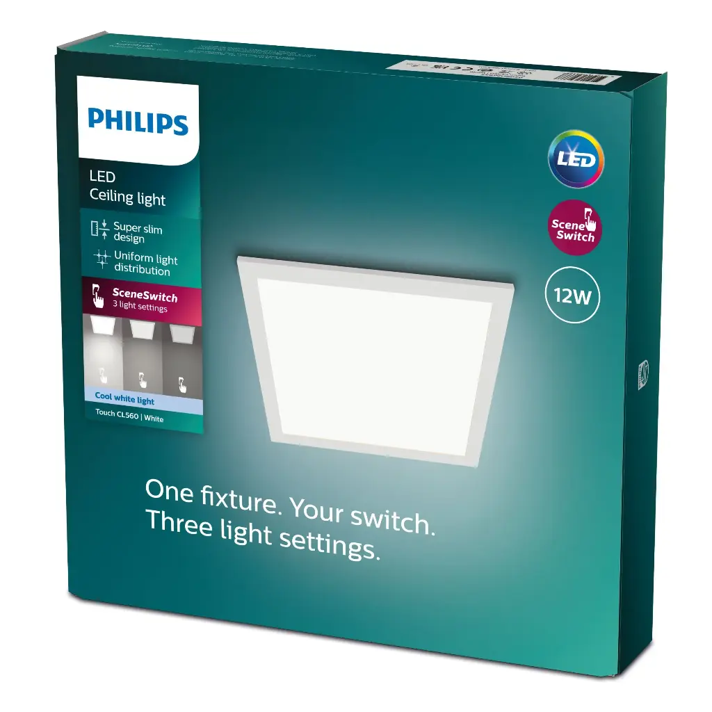 Touch panel ceiling CL560 SS SQ 12W 40K W HV06
