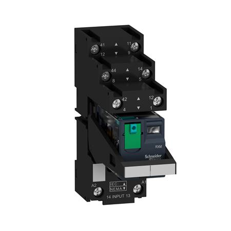 RXM RELÆ M/SOKKEL+LED+TEST 2C/O 24VDC