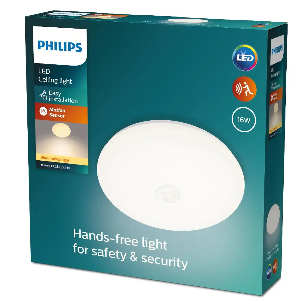 MAUVE PIR ceiling lamp white 4x4W 240V (sensor)