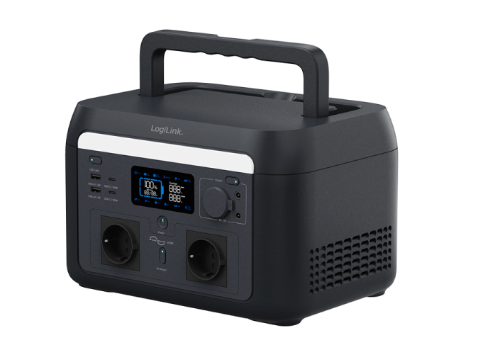 Bærbar power station, Tuya-komp. - 600W, 4xUSB, 2xCEE7/4