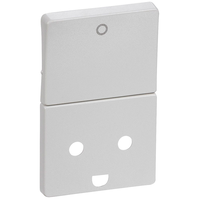 LK Fuga afdækning til stikkon. m. jord og 2-pol afbryder - lysegrå