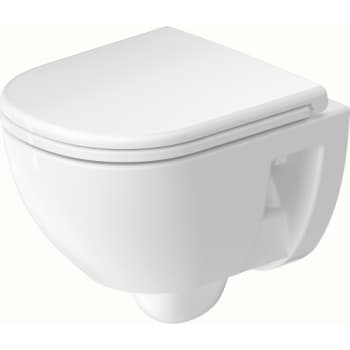 Duravit D-Code vægmonteret toiletskål, rimless, 370 x 480 mm,