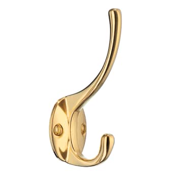 Hattekrog, poleret messingfinish, højde 110 mm