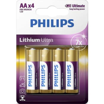 PHILIPS Ultra lithium batteri, AA LR6, 4 stk.