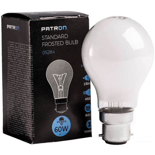 PATRON Glødepære B22 60W Mat