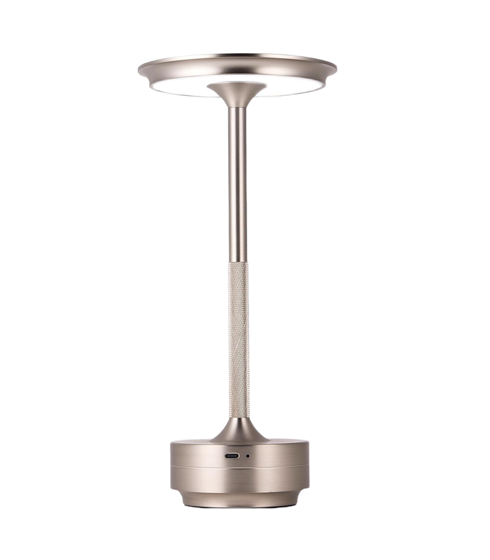 Opladelig LED bordlampe CCT touch dæmpbar Sølv