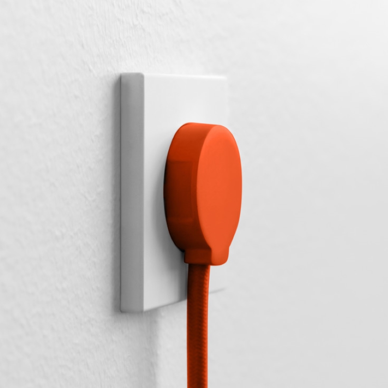 NORM flad stikprop, orange - Schuko