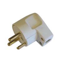 Stikprop V5 vinkel rund med jord hvid