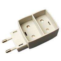 Dobbeltstik grå 2 flade udtag 250V 10A