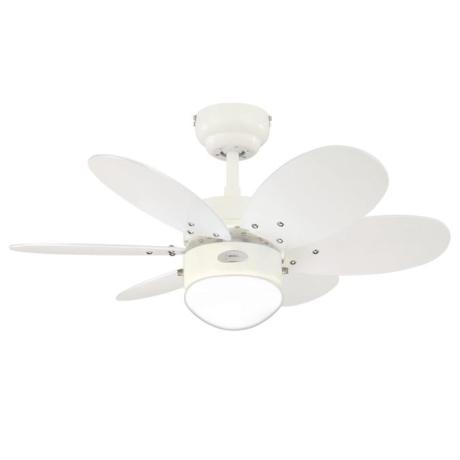 Loftvent.TURBO II hvid/farv Ø76cm 3speed+E14 lys