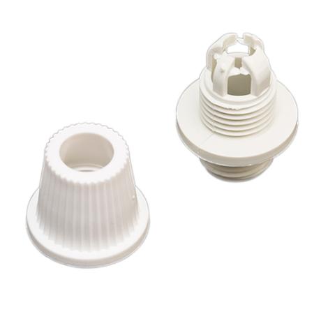 Klemmenippel udv. gevind M10 hvid