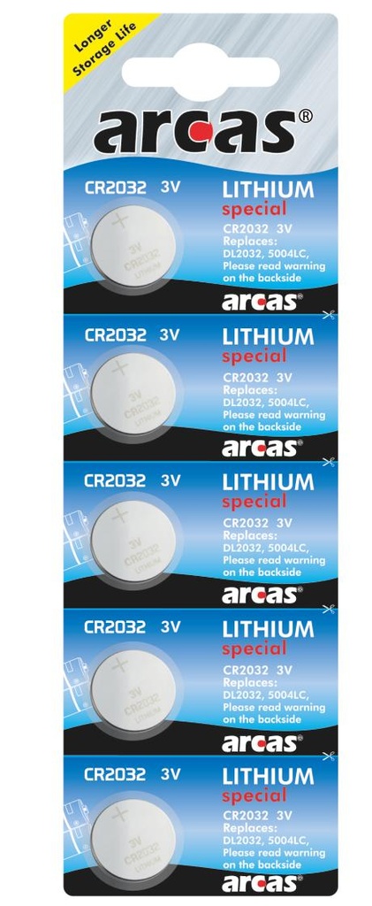 CR2032 knapcelle batteri 3V 5stk.