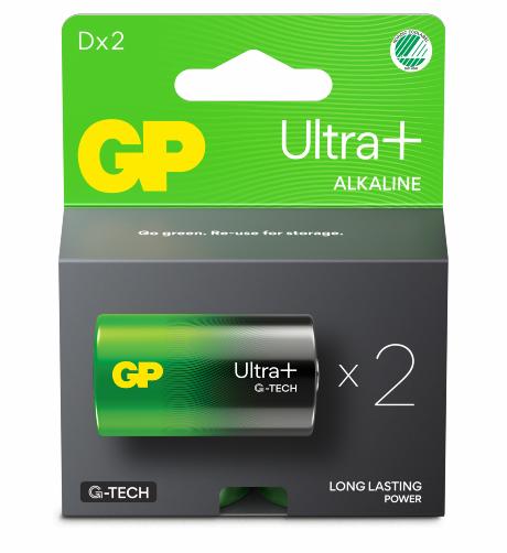 GP Ultra Plus Alkaline D/LR20 batteri 2-pak