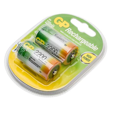 GP Genopladelig C batt.  2200mAh 2 stk.