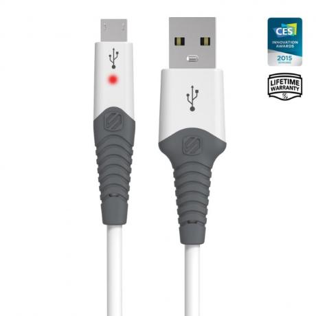 Opladekabel rugged micro USB 1,8m hvid