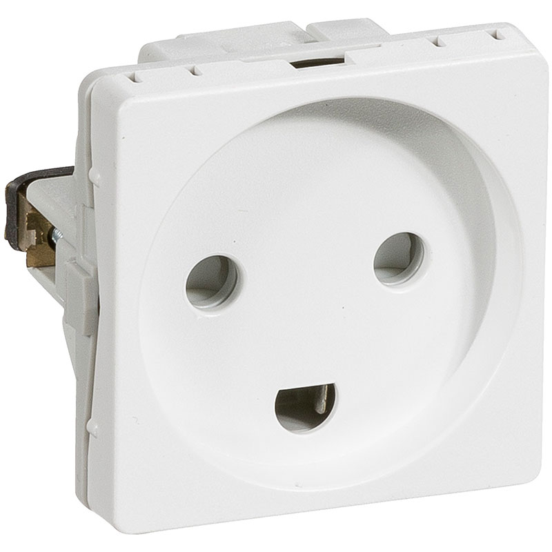 Fuga stikkontakt med jord 1 modul 2-pol - hvid