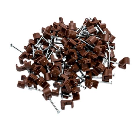 Kabelclips flad 3x5 1 pk. a/100 stk brun
