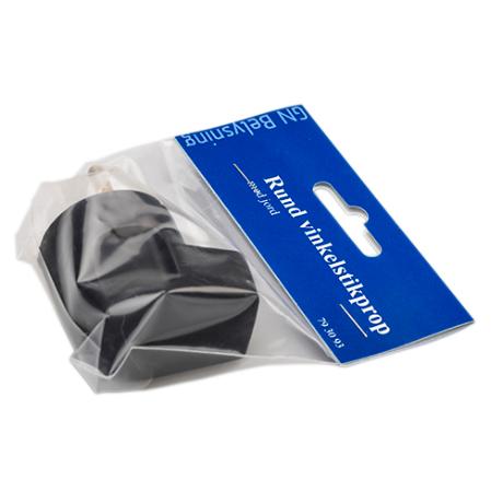 Vinkelstikprop rund m/j sort 230V 16A GN-pak