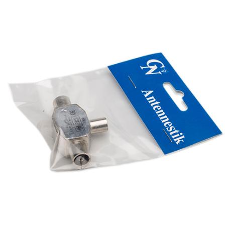 Coax dobbeltstik 1han + 2hun stål GN-pak