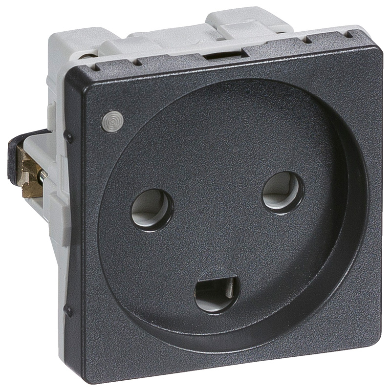 LK Fuga stikkontakt 1 modul m LED -lampe koksgrå