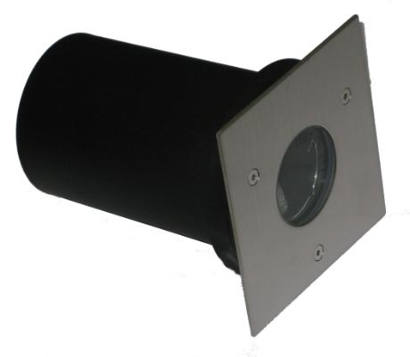 Nedgravningsspot GU10 firk. 115x115 bs stål IP67