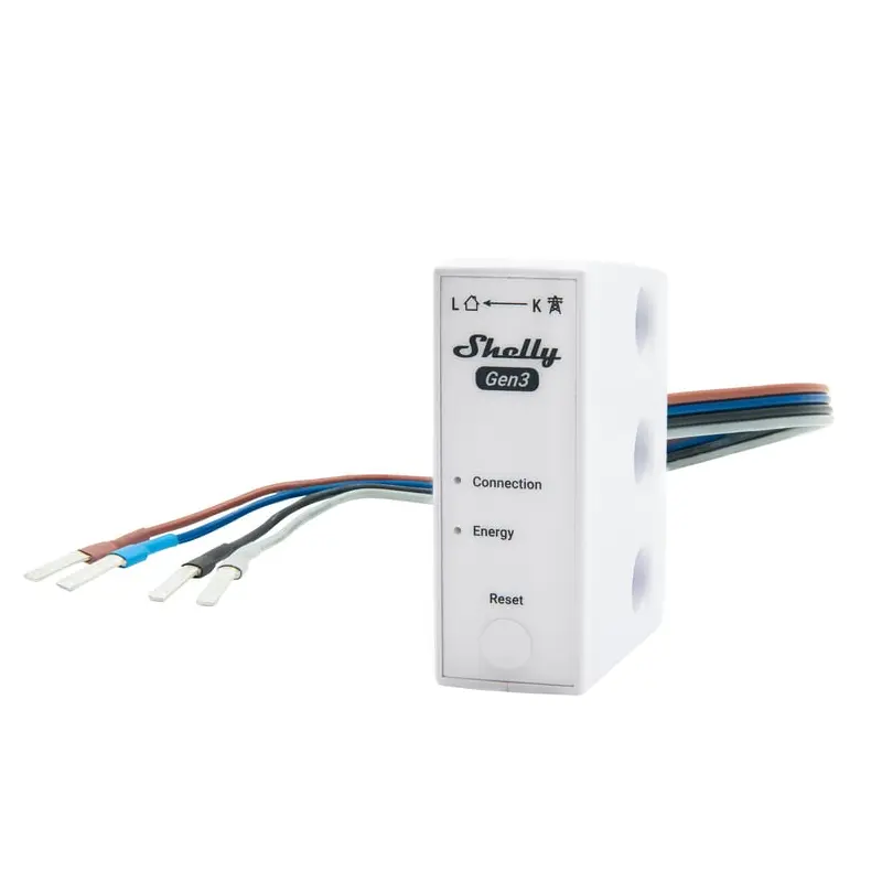Shelly 3EM-63W Gen3 (wire model) - WiFi 3-faset energimåler 63A