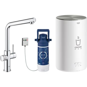 Grohe Red Duo køkkenarmatur m/ L-tud & 3 liters kedel, krom