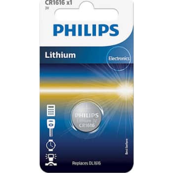 PHILIPS Lithium knapcellebatteri, CR1616, 1 stk.