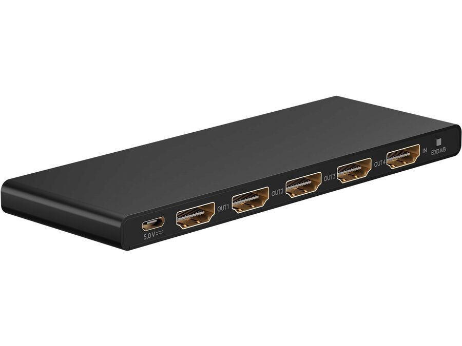 HDMI 2.0 splitter - 1 ind til 4 ud, 4K/60Hz, HDCP