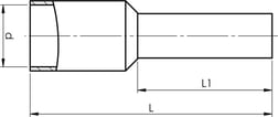 Isoleret terminalrør A95-25ETT 95mm2 L25