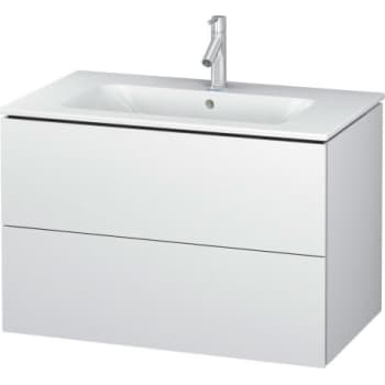 L-Cube vaskeskab 82x48,1cm, 2 skuffer, hvid mat