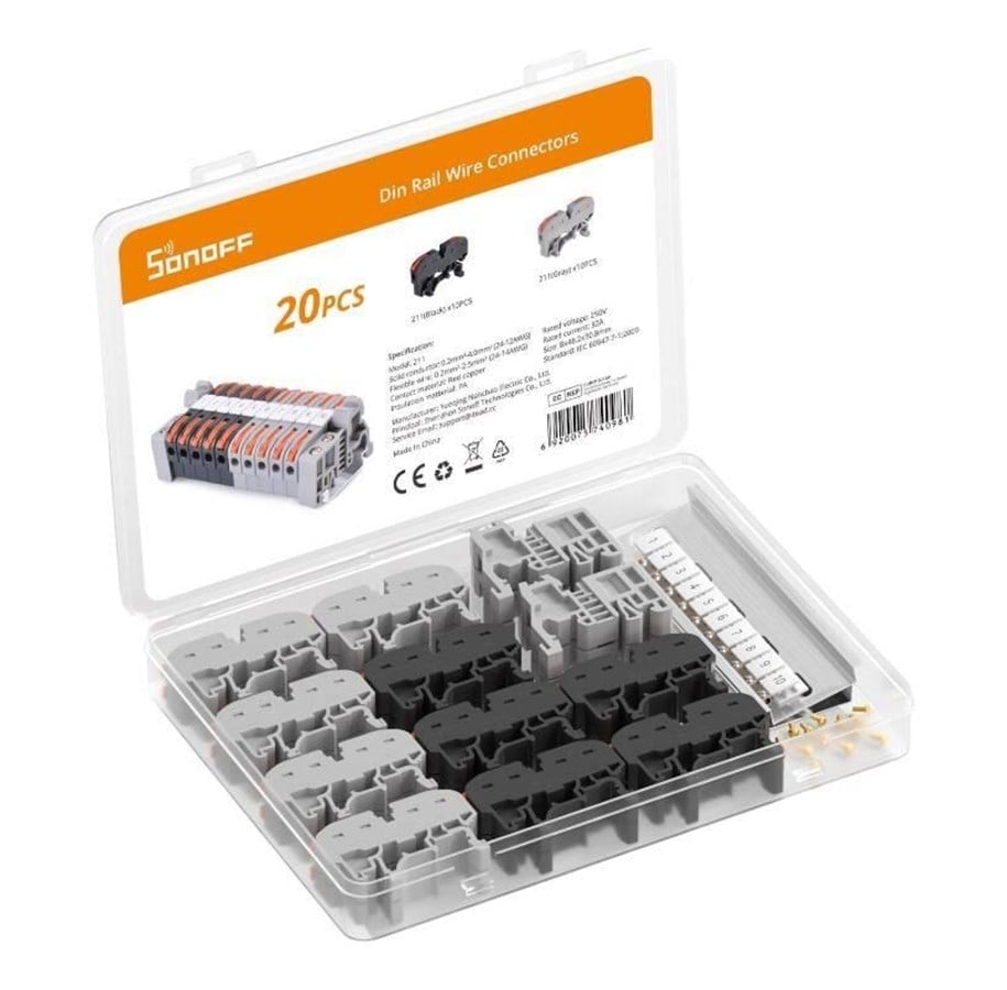 Klemme-samlemuffe-sæt til DIN - op til 4,0mm² (20 stk.)