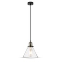 V-Tac Moderne Pendellampe - Gennemsigtig Glas, Ø18 cm, E27, Max. 60W