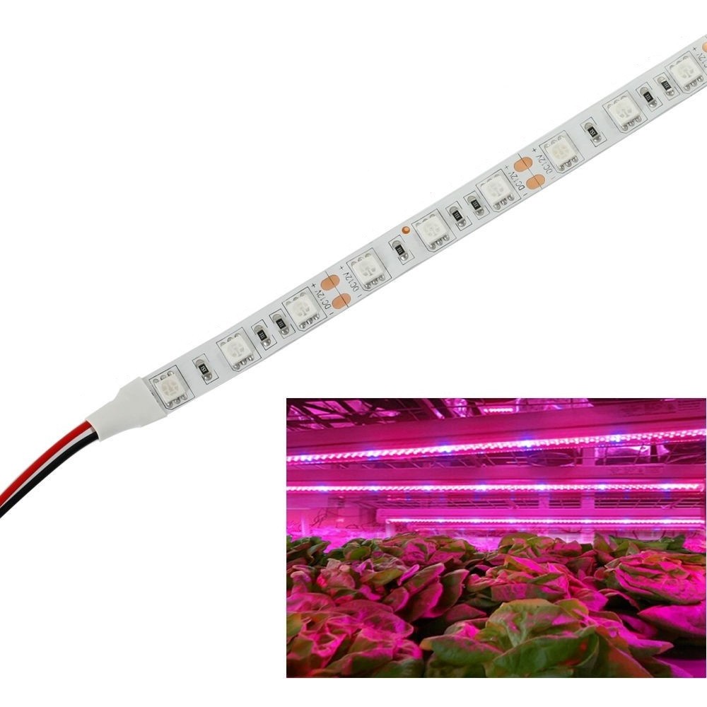 Stænktæt Vækst LED Strip - 5m, 60 LED/m, IP65