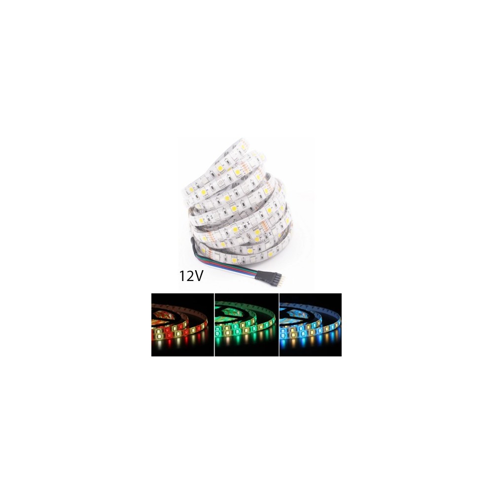 RGB+WW LED-strips - 5m, IP65, 60 LED pr. meter, 12V (12W/m)