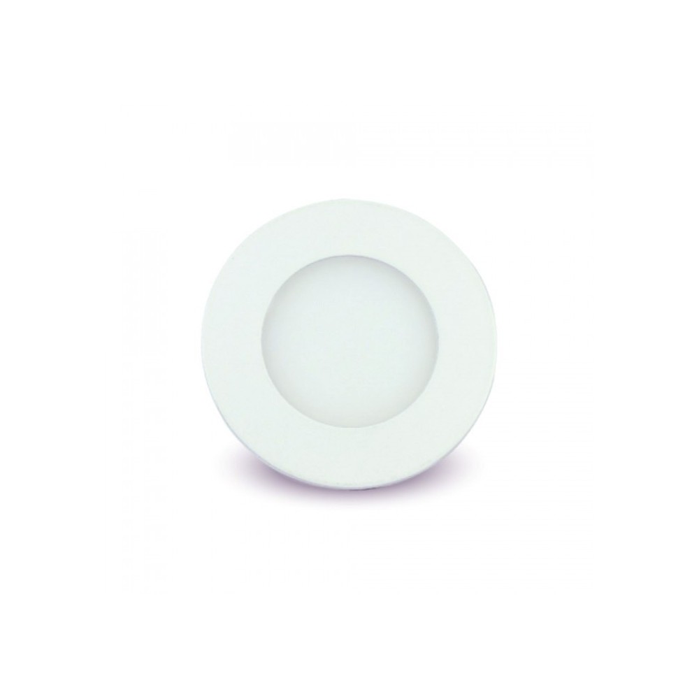 V-Tac 3W LED indbygningspanel - Ø7,3 cm hul, Ø8,4 cm mål, 230V, 25W erstatning, 130lm, RA80