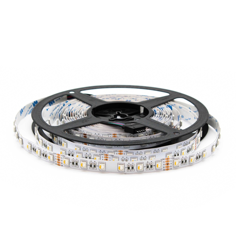 12W/m RGB+WW LED-strips - 5m, IP20, 60 LED pr. meter, 24V