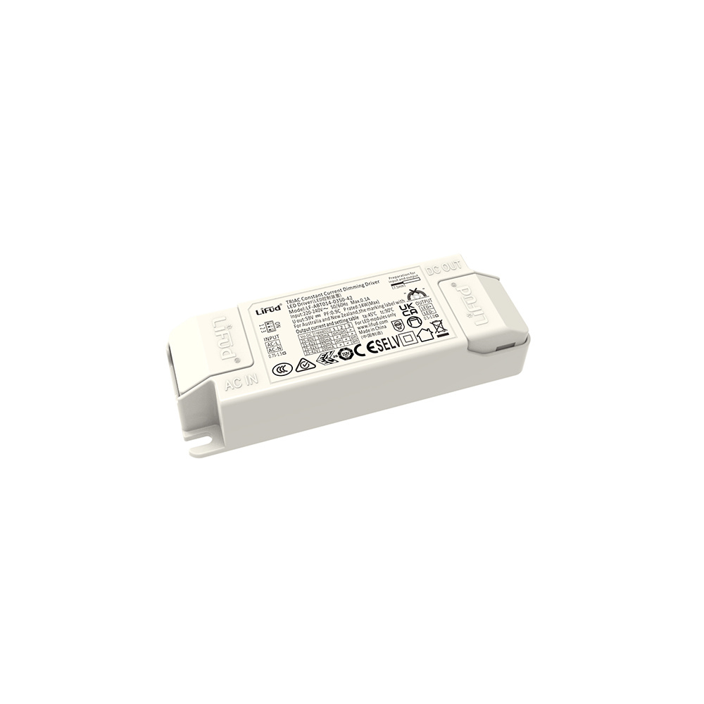 Lifud 14W Dæmpbar LED driver - Triac fasedæmp, 200-350 mA, 25-40V - 5 års producentgaranti - Flickerfri