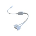 RGB+WW kabel 2-vejs splitter - 12/24V, hvid - Tilslutning af to RGB+WW LED-strimler til en enkelt strømkilde (12V-24V) - 60cm længde