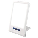 LED lysterapi lampe med timer/alarm - 18W, hvid/blå, 10.000 LUX, indbygget batteri (flicker free)
