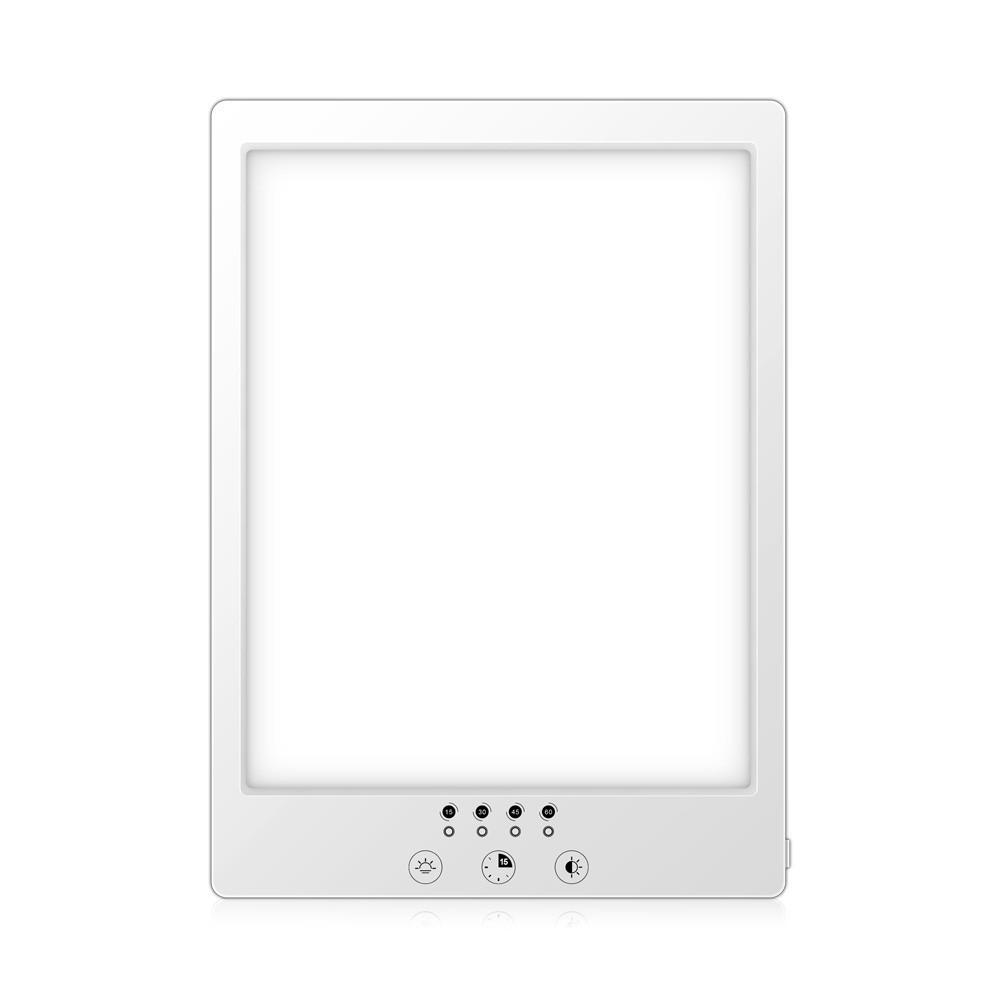 LED lysterapi lampe med timer - 14W, hvid, 12.000 LUX, flicker free