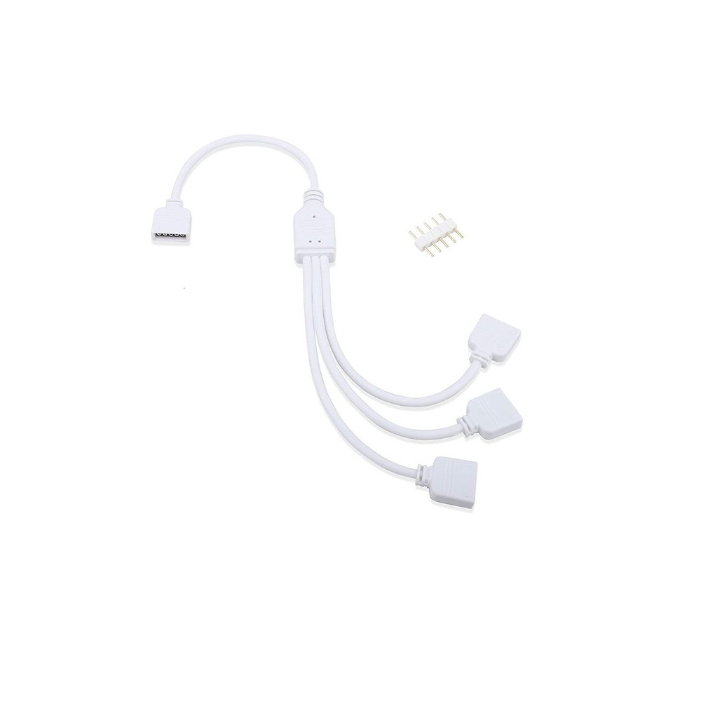 RGB+WW kabel 3-vejs splitter - 12/24V, hvid tilbehør til LED-belysning
