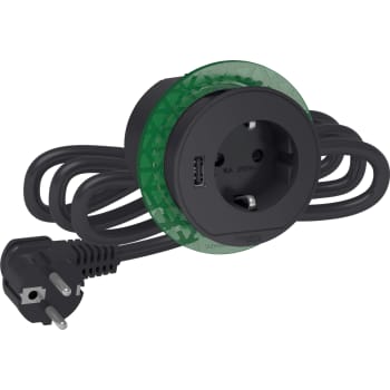 Bord stikk. enkelt m/USB A koksgrå