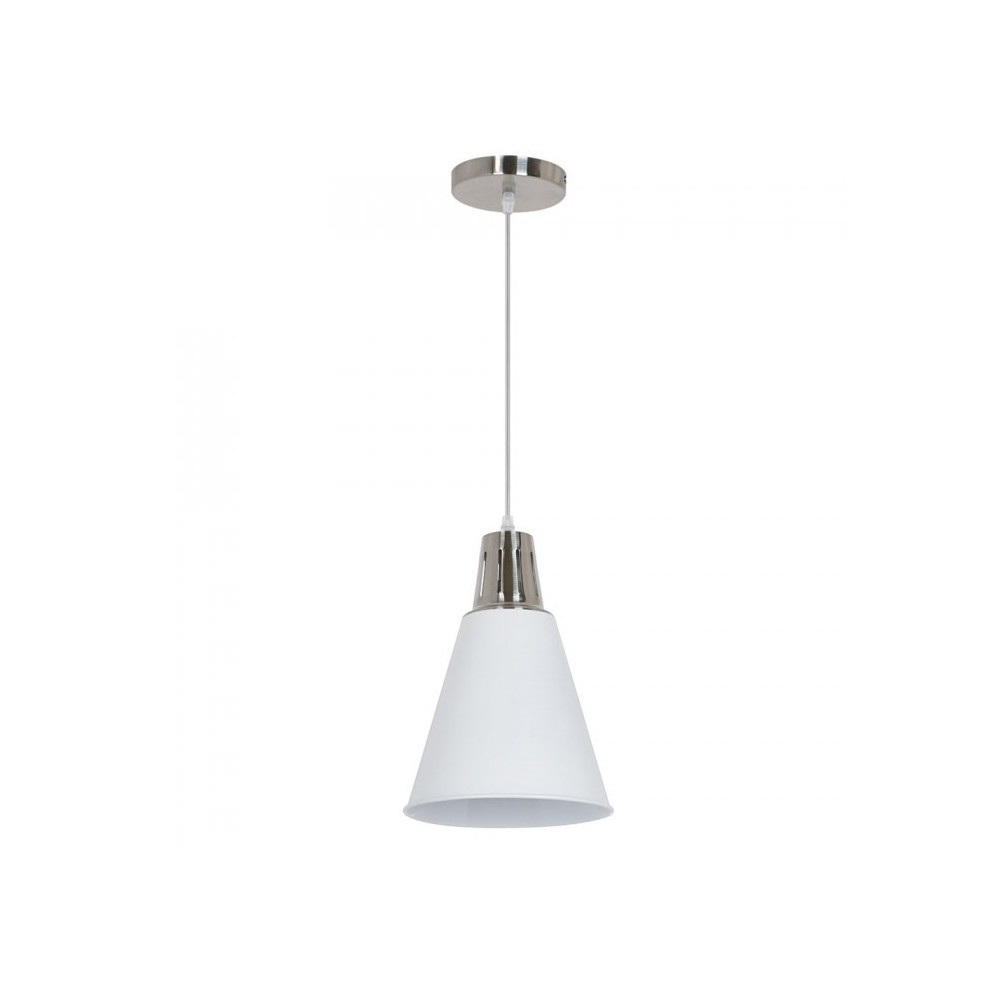 V-Tac moderne pendellampe - Krom + hvid sandblæst, Ø22 cm, E27, Max 60W