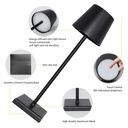 Candela LED bordlampe med trådløs opladning - Sort, IP54, touch dæmpbar