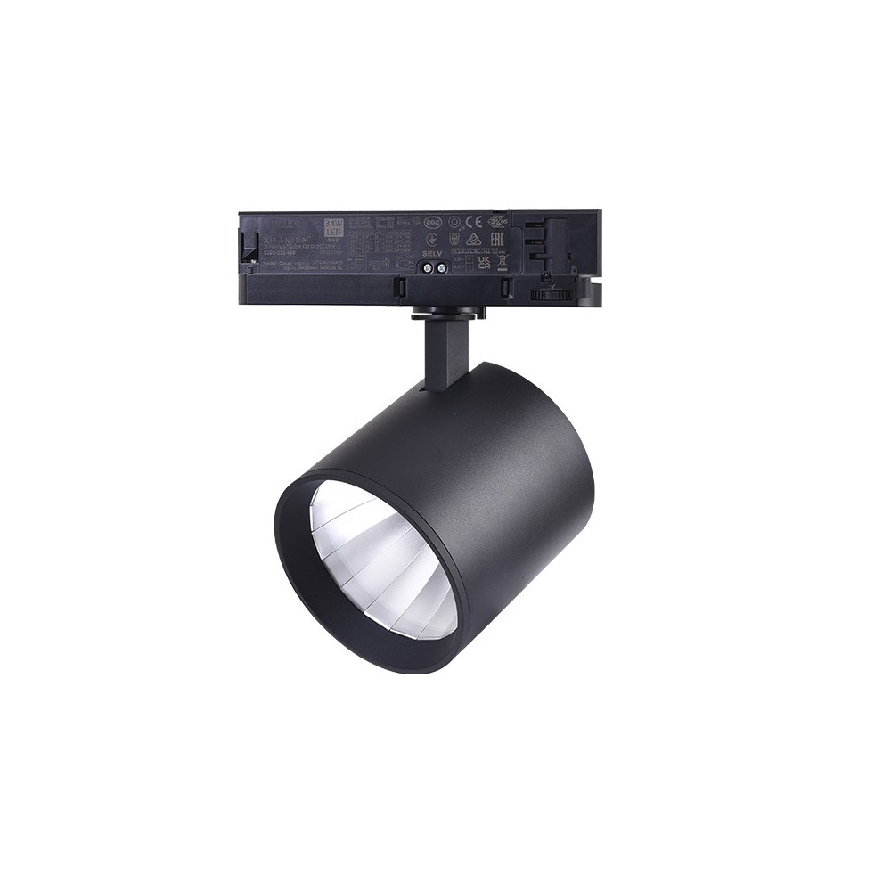 LEDlife 30W sort skinnespot med høj farvegengivelse (RA 90) og effektivitet (175 lm/W)